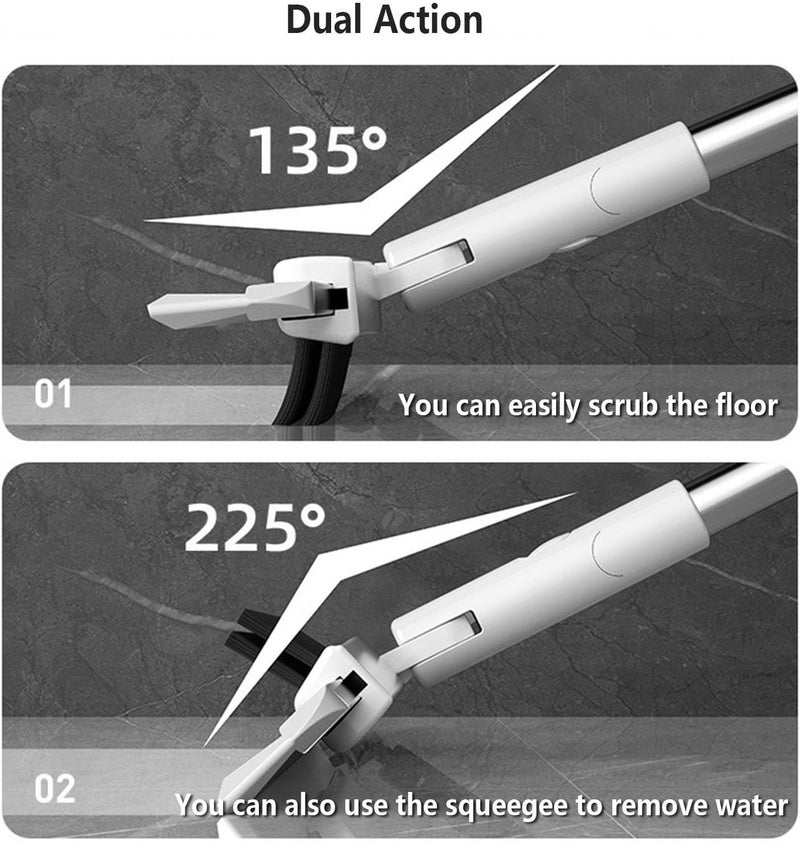KASTWAVE Silicone Broom, Squeegee, Pet Hair Remover with Brush and 2 Scrape, 49'' Adjustable Handle Rubber Broom for Pet Hair Hardwood Floor, Broomi for Smooth Floors, Rugs, Windows, Glass - Image 3