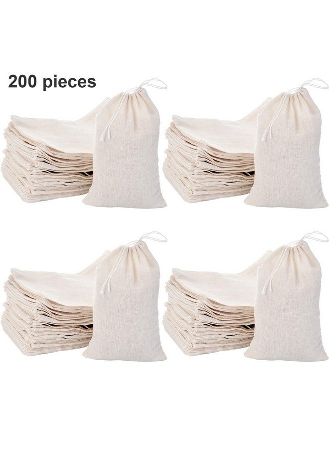 تاتو، عبوة من 200 كيس موسلين، أكياس خيش، أكياس موسلين برباط، أكياس متعددة الأغراض برباط، لتخزين الشاي والمجوهرات وحفلات الزفاف (4 × 6 بوصة) - Image 5