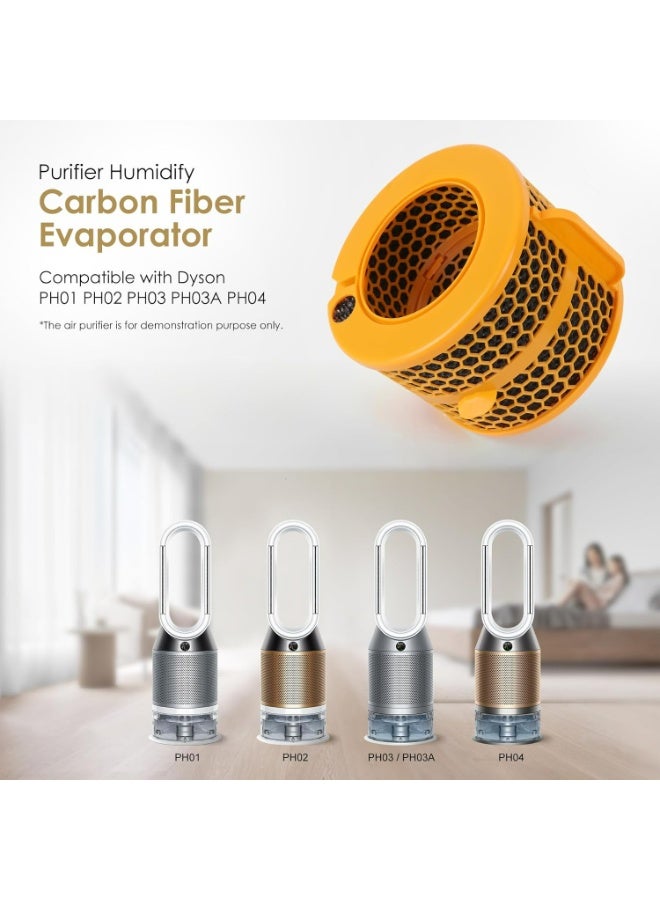Oasisgalore 1 Pack 2-IN-1 Replacement Carbon Fiber Evaporator Filter Compatible for Dyson PH01 PH02 PH03 PH04 PH3A Models Humidify+Cool Air Purifiers, Orange - Image 2