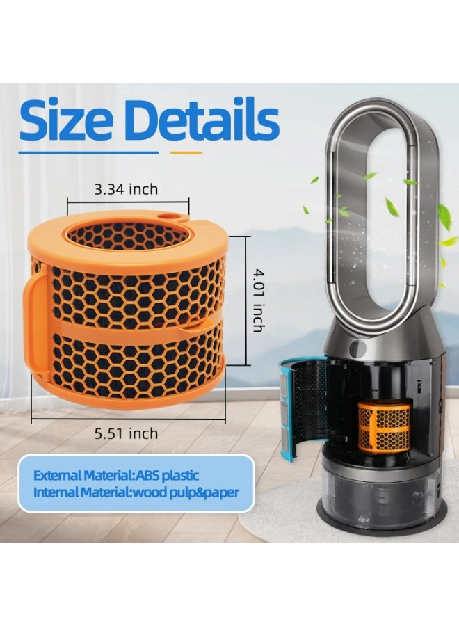 Oasisgalore 1 Pack 2-IN-1 Replacement Carbon Fiber Evaporator Filter Compatible for Dyson PH01 PH02 PH03 PH04 PH3A Models Humidify+Cool Air Purifiers, Orange - Image 5
