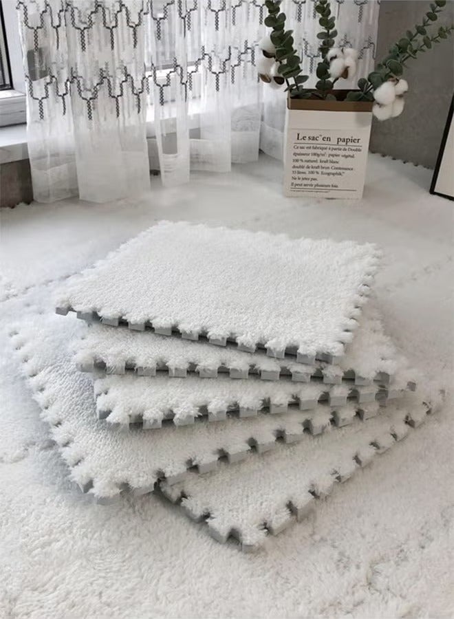 Haidue 10-Piece Plush Splicing Floor Mat Eva Foam Square Custom Carpet Villus Washable Baby Crawling Carpet Tiles  - Image 3