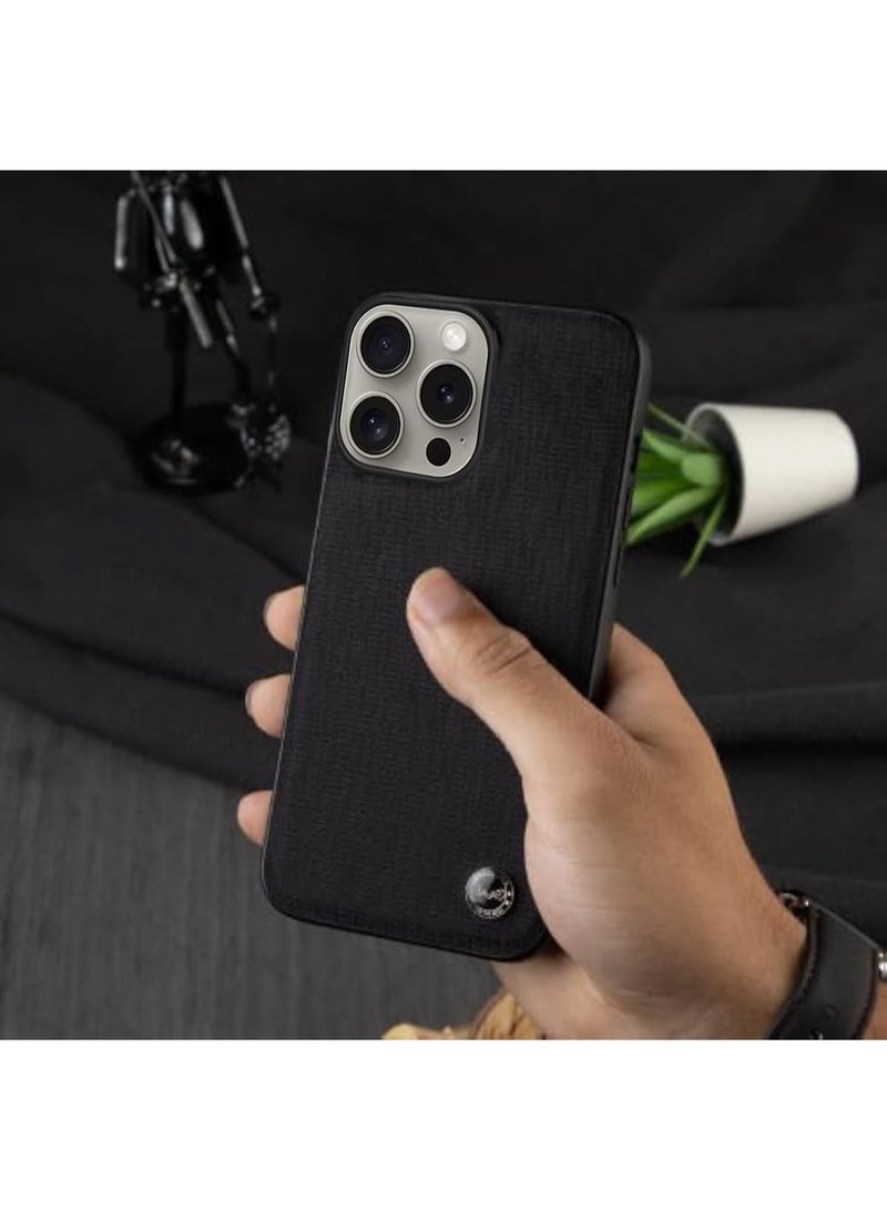 جراب آيفون 14 برو ماكس، جراب سيليكون ناعم من سلسلة فابريكا العصرية الجديدة، أسود