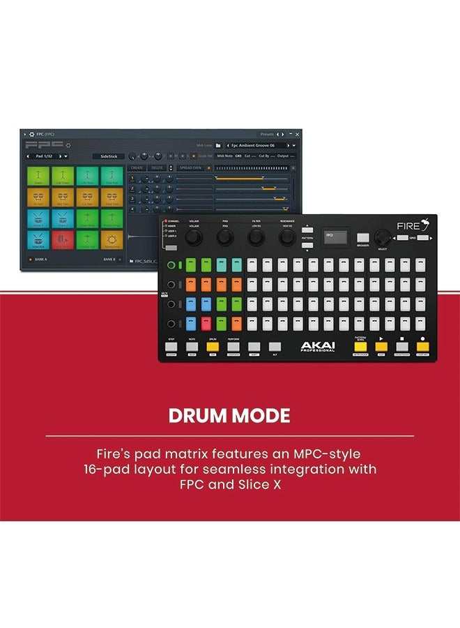 Akai Professional AKAI Professional Fire (Controller Only) – USB MIDI Controller for FL Studio with 64 pad RGB Clip / Drum Pad Matrix  - Image 4