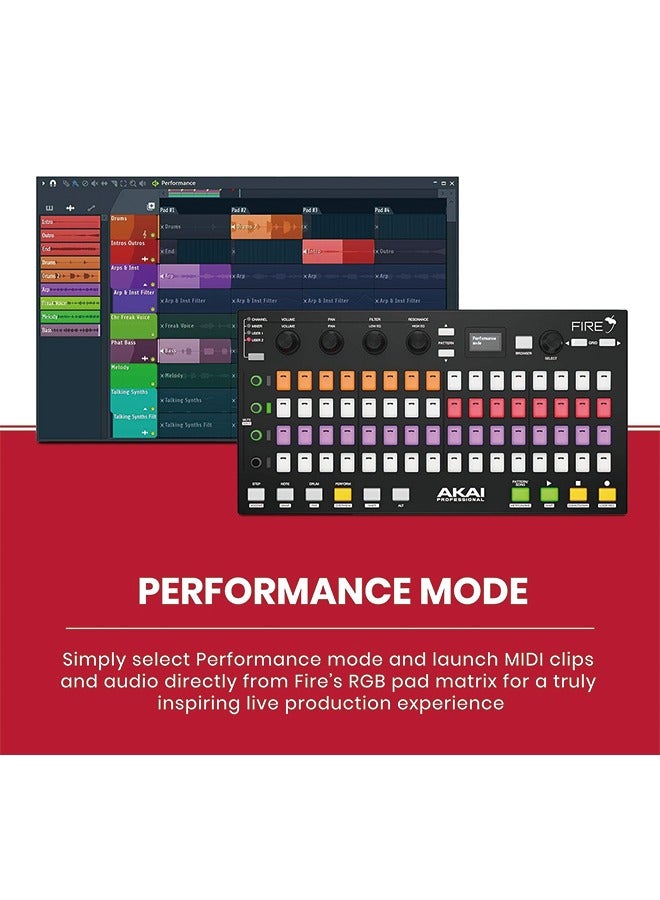 Akai Professional AKAI Professional Fire (Controller Only) – USB MIDI Controller for FL Studio with 64 pad RGB Clip / Drum Pad Matrix  - Image 5