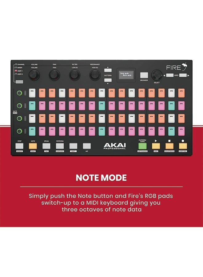 Akai Professional AKAI Professional Fire (Controller Only) – USB MIDI Controller for FL Studio with 64 pad RGB Clip / Drum Pad Matrix  - Image 3