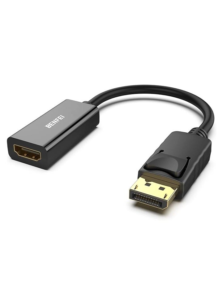 Benfei محول BENFEI DisplayPort 4K إلى HDMI، أحادي الاتجاه DP 1.2 من الكمبيوتر إلى شاشة HDMI 1.4، محول DisplayPort إلى HDMI مطلي بالذهب (ذكر إلى أنثى) متوافق مع Lenovo وDell وHP وغيرها من الأجهزة السلبية - Image 1