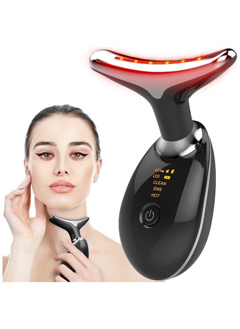 Scrolls Facial Neck Lifting Machine Sonic Face Massager Beauty Device,Wrinkles Remover Skin Rejuvenation Anti-aging Rechargeable 3 Modes, Black  - Image 1