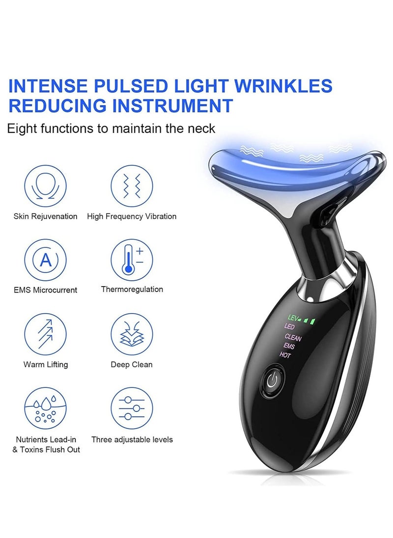 Scrolls Facial Neck Lifting Machine Sonic Face Massager Beauty Device,Wrinkles Remover Skin Rejuvenation Anti-aging Rechargeable 3 Modes, Black  - Image 3