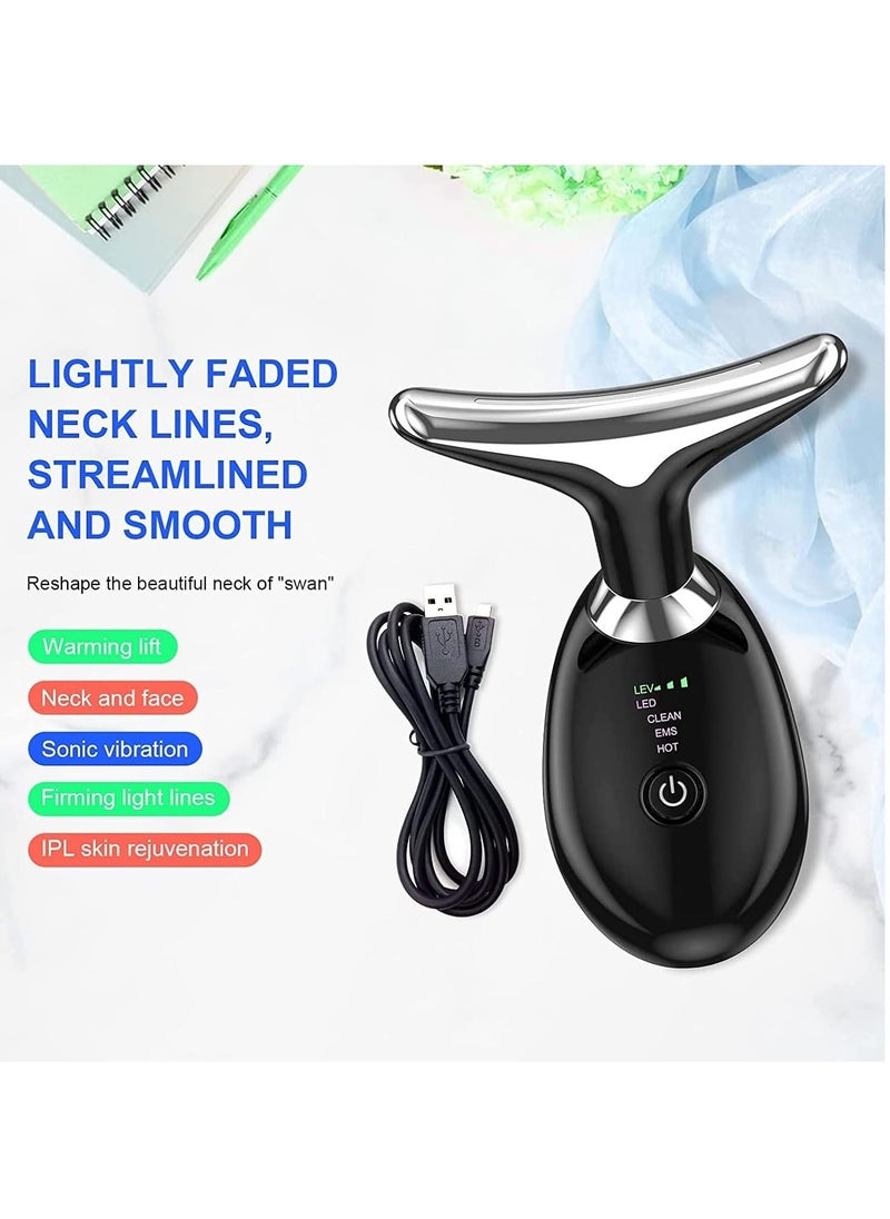 Scrolls Facial Neck Lifting Machine Sonic Face Massager Beauty Device,Wrinkles Remover Skin Rejuvenation Anti-aging Rechargeable 3 Modes, Black  - Image 2