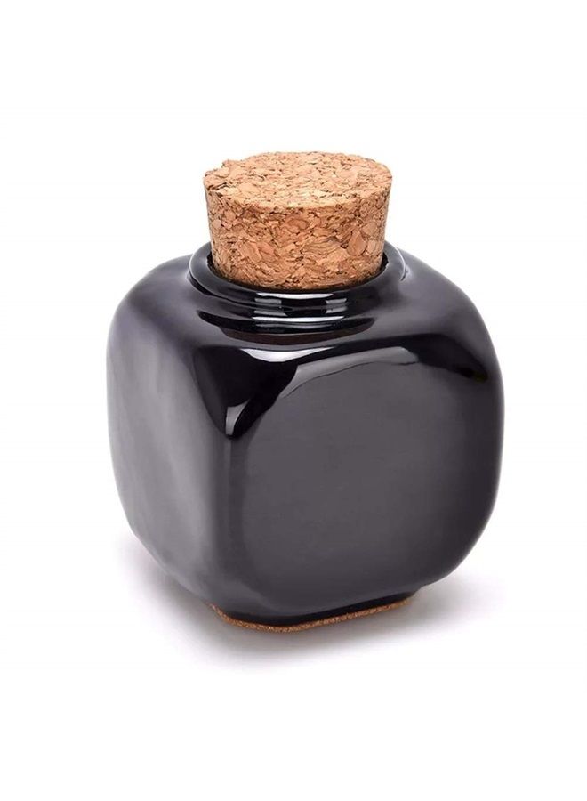 ConStore Porcelain Material Nail Art Acrylic Glass Dappen Dish Powder Liquid Bowl Holder Container With Soft Wooden Lid Nail Art Accessories (black) - Image 1