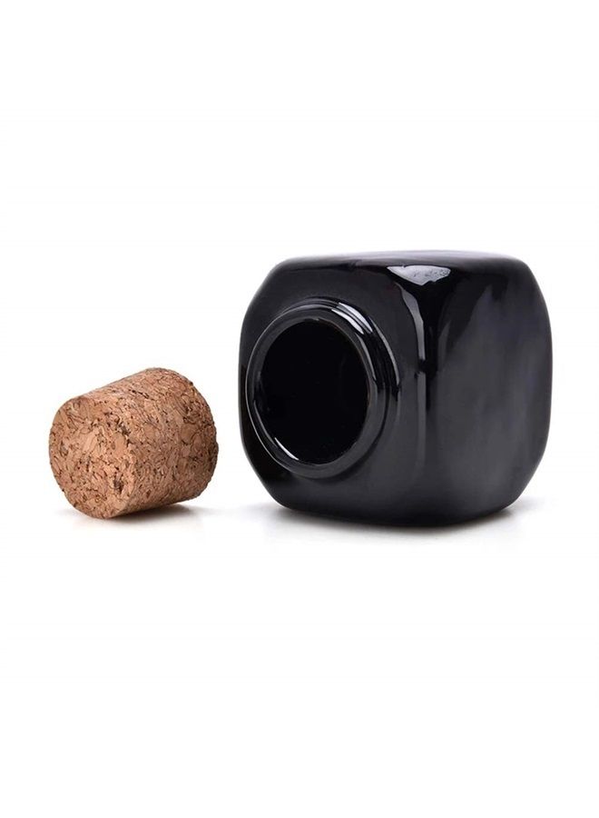 ConStore Porcelain Material Nail Art Acrylic Glass Dappen Dish Powder Liquid Bowl Holder Container With Soft Wooden Lid Nail Art Accessories (black) - Image 2