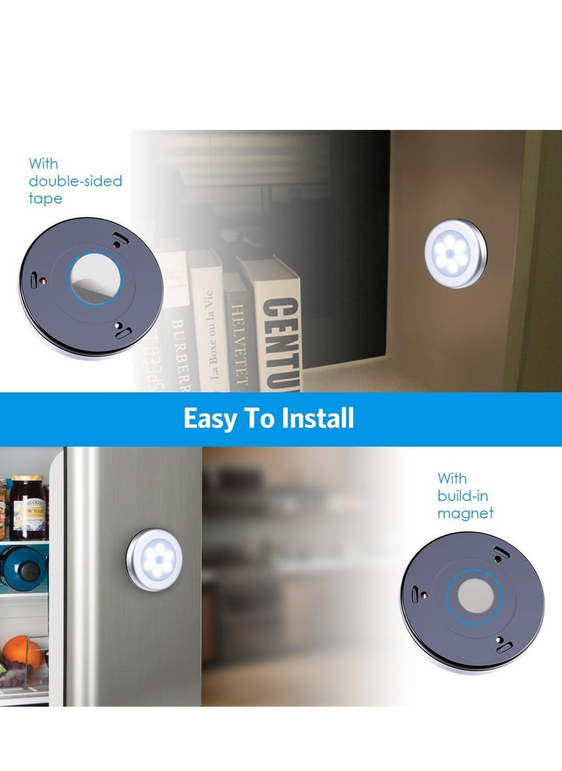 Lommyka 6pcs Under Cabinet LED Lights with Sensor Warm White, Sticky, Spotlights for Corridor, Bathroom, Bedroom, Kitchen  - Image 5