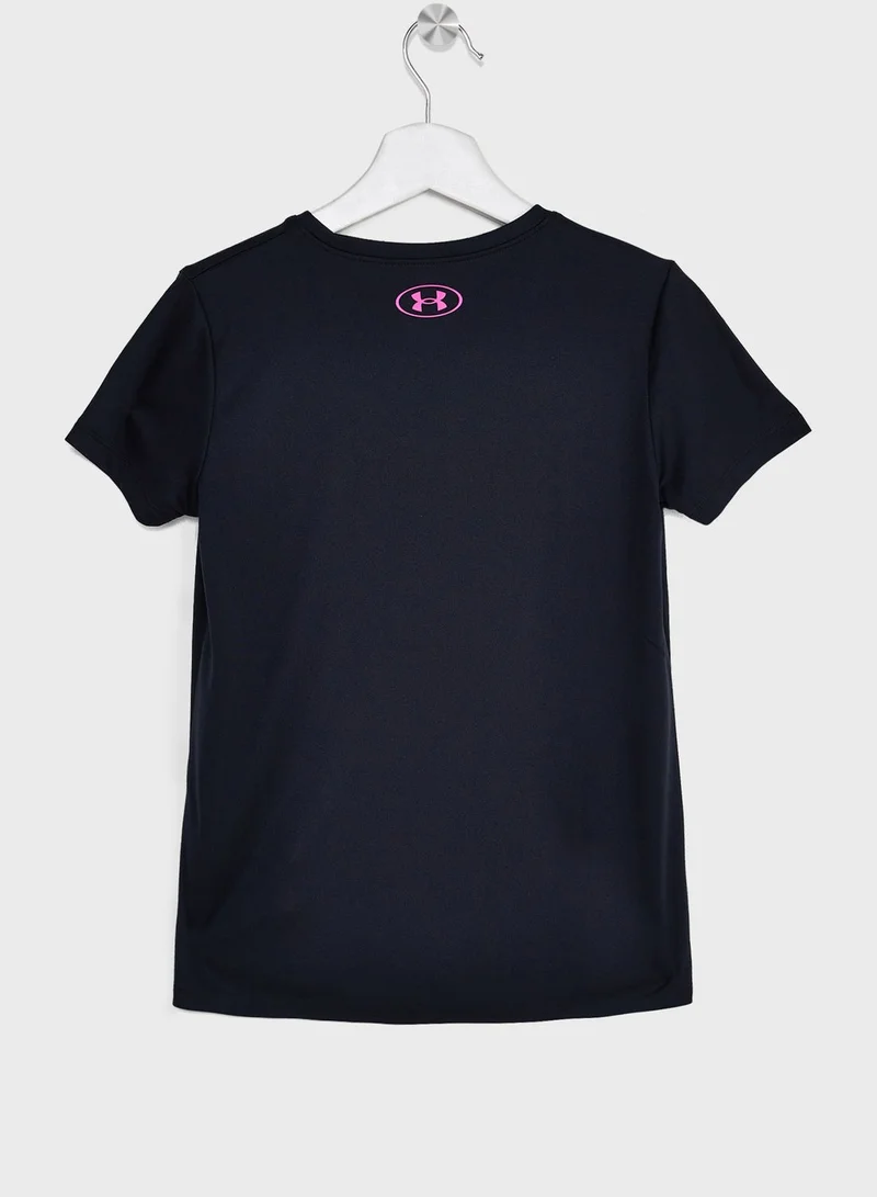 UNDER ARMOUR Youth Tech Print Big Logo T-Shirt