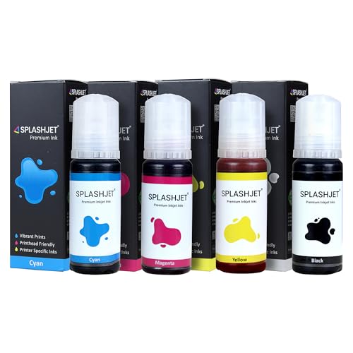 Splashjet 003 Compatible Refill Ink for Epson L3150, L3110, L3250, l3210, L3252, L3150, L3116, L3101, L3215, L3216, L3151, L3152, L3156, L5190 Printer (70gm x C/M/Y/BK) Ink Bottle - 503177 - Image 1