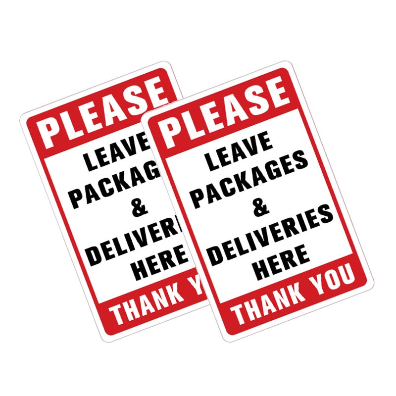 2pcs Leave Packages Here Sign Stickers Sign Wall Stickers Adhesive Here Stickers - Image 3
