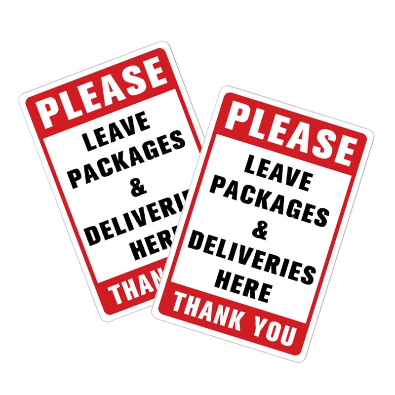 2pcs Leave Packages Here Sign Stickers Sign Wall Stickers Adhesive Here Stickers - Image 1