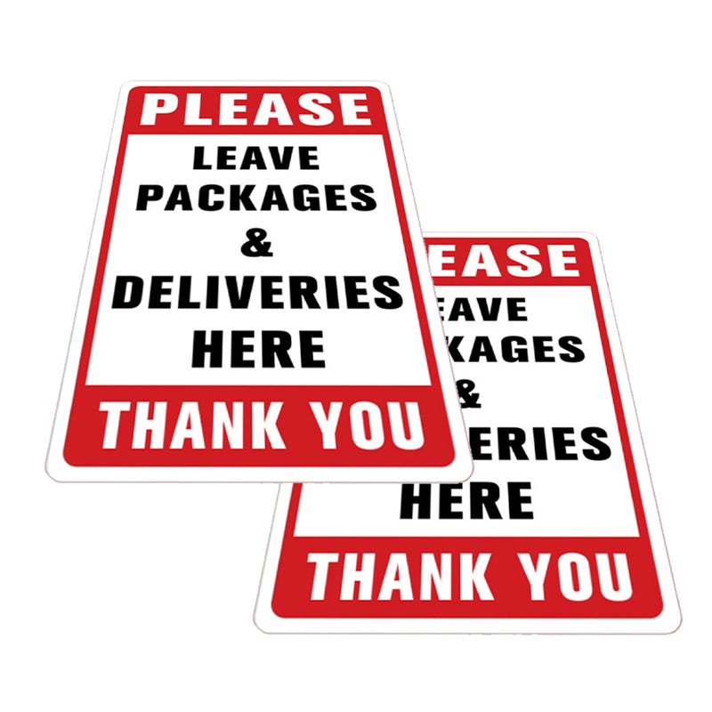2pcs Leave Packages Here Sign Stickers Sign Wall Stickers Adhesive Here Stickers - Image 5