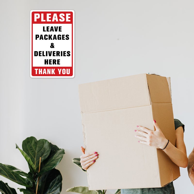 2pcs Leave Packages Here Sign Stickers Sign Wall Stickers Adhesive Here Stickers - Image 4