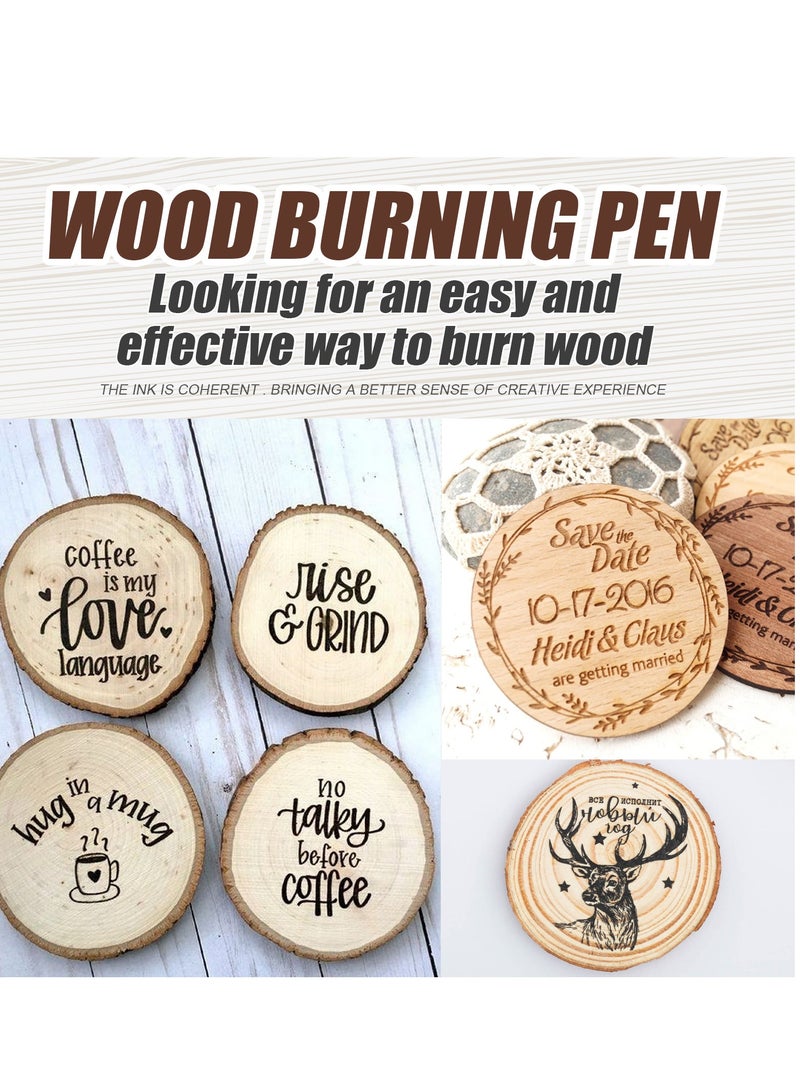 Wood Burning Pen , Heat Sensitive Double Sided Marker for Wood and Crafts Marking Pen 3pcs - Image 2