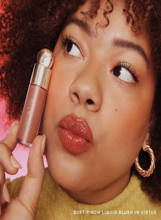 Rare Beauty Rare Beauty by Selena Gomez Soft Pinch Liquid Blush – Virtue - Beige Peach, 7.5ml) | Weightless, Long-Lasting, Buildable Liquid Blush for a Natural, Radiant Glow  - Image 3