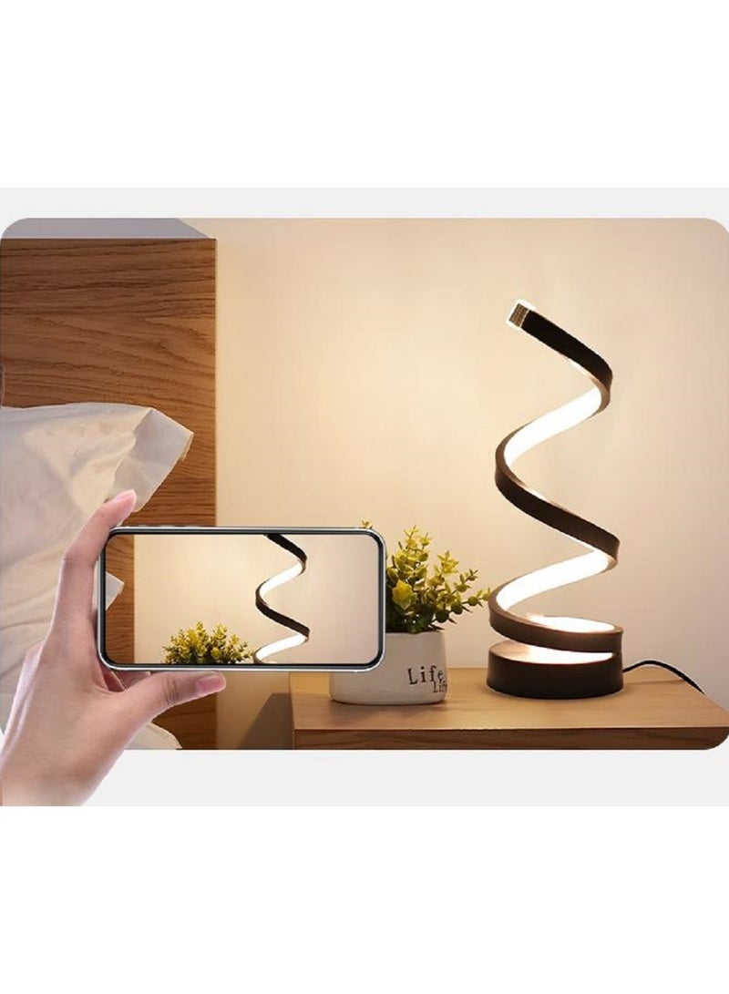 LED Table Lamp Modern Minimalist Dimmable Spiral Table Lamp 3 Color Bedside Lamp Desk Light for Bedroom Living Room Office Nightstand Bookshelf - Image 2