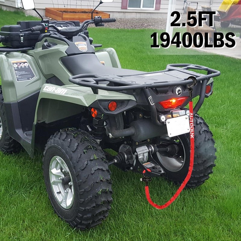 AUTODUNK 2.5FT UTV ATV Recovery Strap 19400LBS with Winch Hook and D-Ring Shackle, Synthetic Tow Rope Premium Mudding Accessories - Image 3