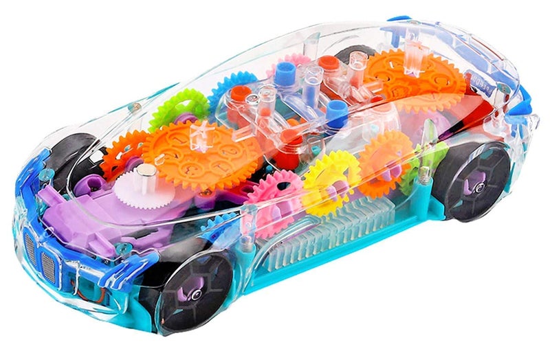 iChoice ™ Transparent Concept Racing Car Toy with Light & Sound, Gear Simulation Mechanical Transparent Car with 360 Degree Rotating 3D Concept Car Toy for Kids (Concept Car) - Image 1