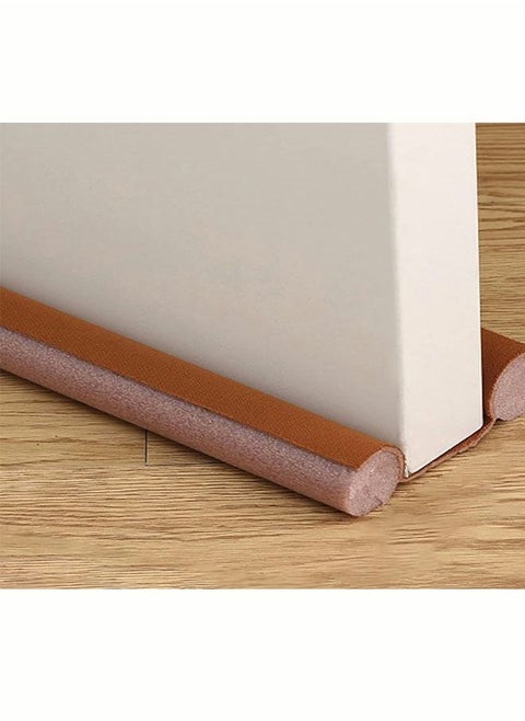Twin Under Door Draft Stopper, 95cm Adjustable Window Breeze Blocker, Draft Guard Weather Stripping, Detachable & Washable Sound Proof Door Sweeps Noise Reduction Door Seal for Gap Seal(Brown))