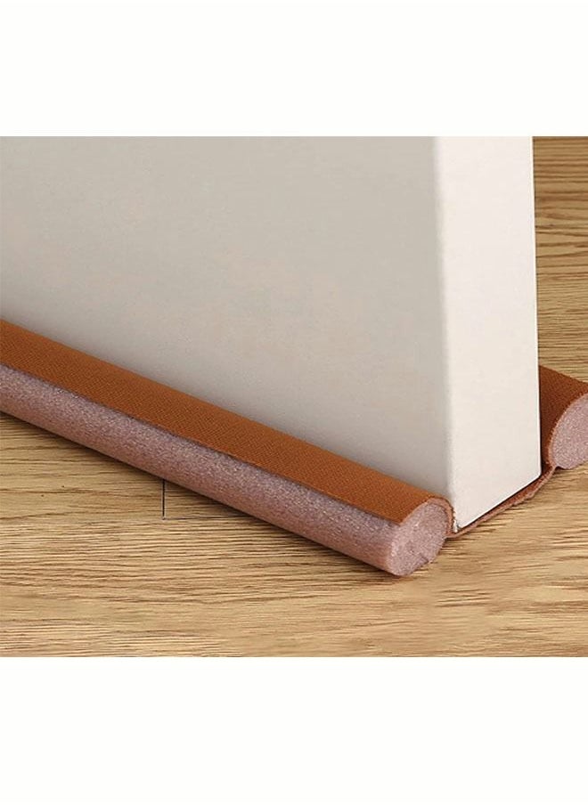 Twin Under Door Draft Stopper, 95cm Adjustable Window Breeze Blocker, Draft Guard Weather Stripping, Detachable & Washable Sound Proof Door Sweeps Noise Reduction Door Seal for Gap Seal(Brown))