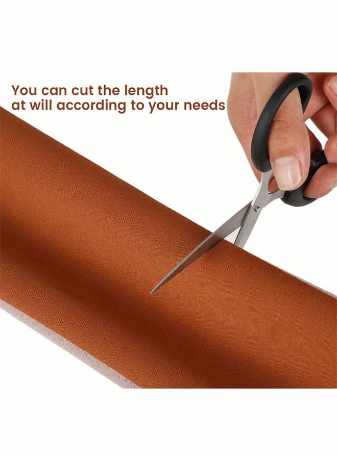 Twin Under Door Draft Stopper, 95cm Adjustable Window Breeze Blocker, Draft Guard Weather Stripping, Detachable & Washable Sound Proof Door Sweeps Noise Reduction Door Seal for Gap Seal(Brown))