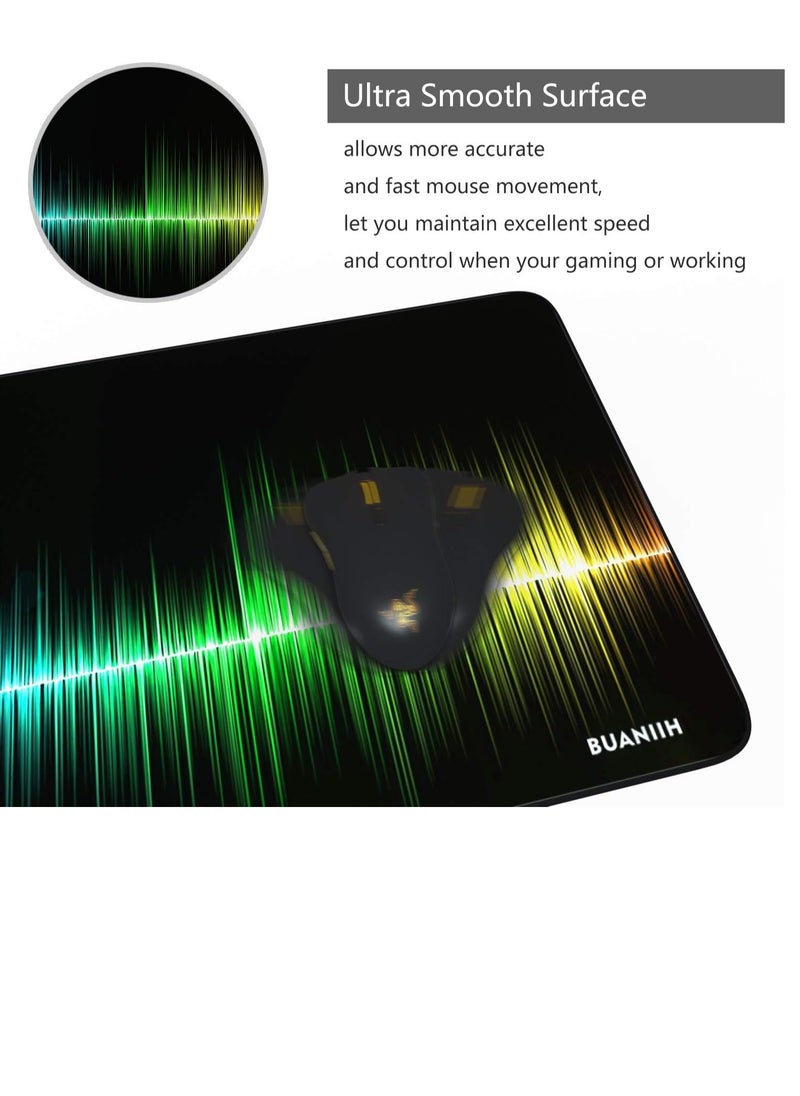 Generic - Colored Beats Gaming Mouse Pad for Keyboard & Mouse (80 X 30 cm ) - Desk Mat Mousepad L Extended Size - Anti Slip Rubber Base - Stitched Edges - Waterproof - Speed Edition - Image 1