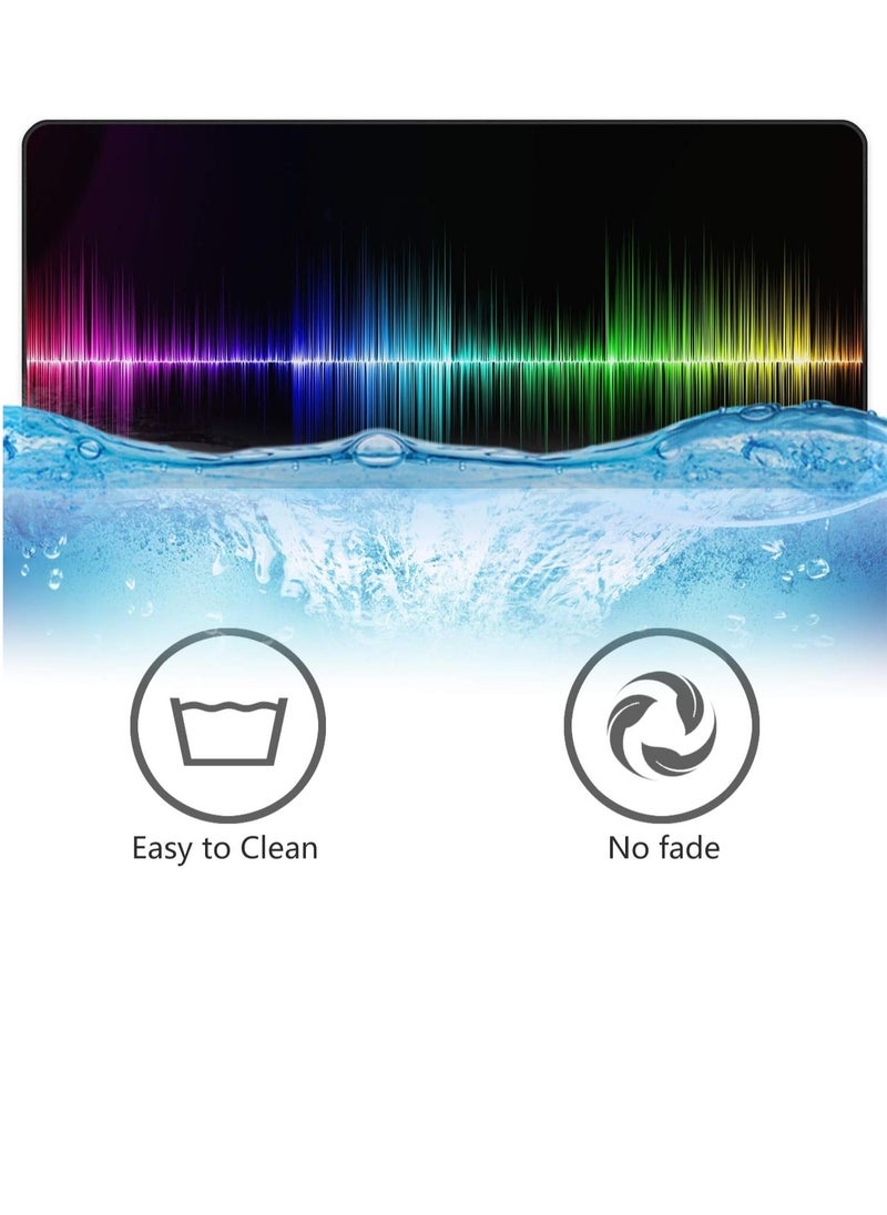 Generic - Colored Beats Gaming Mouse Pad for Keyboard & Mouse (80 X 30 cm ) - Desk Mat Mousepad L Extended Size - Anti Slip Rubber Base - Stitched Edges - Waterproof - Speed Edition - Image 1