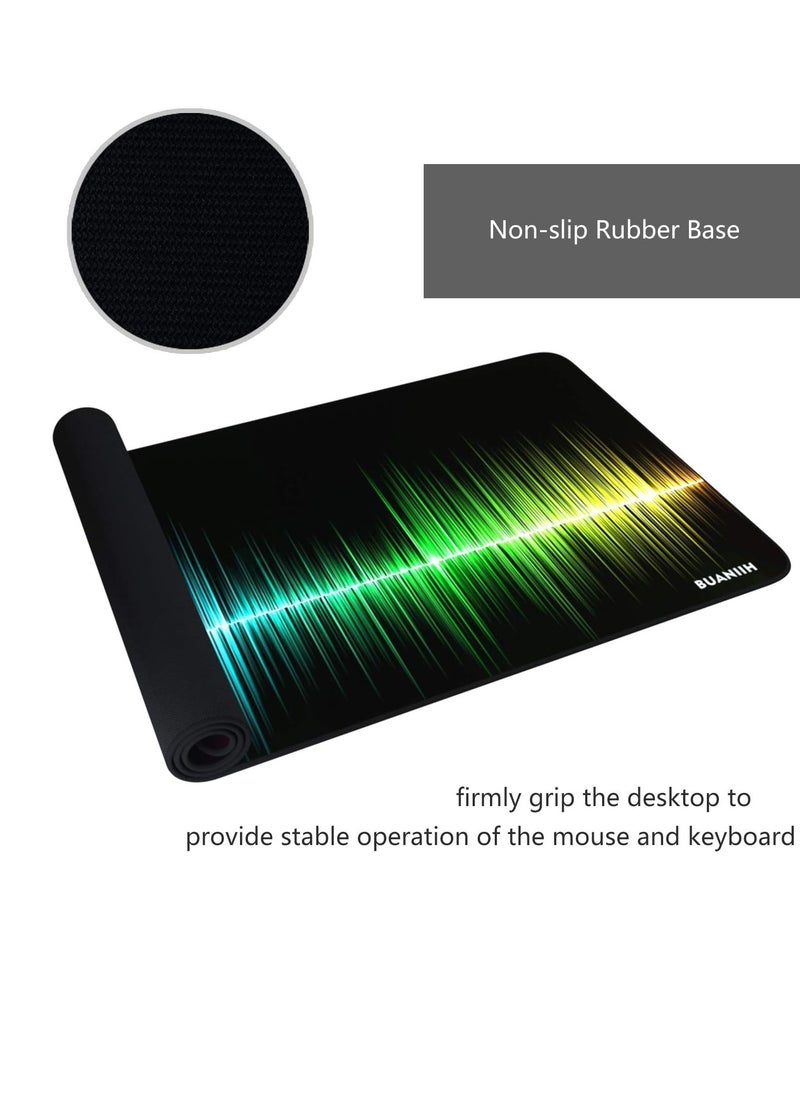 Generic - Colored Beats Gaming Mouse Pad for Keyboard & Mouse (80 X 30 cm ) - Desk Mat Mousepad L Extended Size - Anti Slip Rubber Base - Stitched Edges - Waterproof - Speed Edition - Image 1