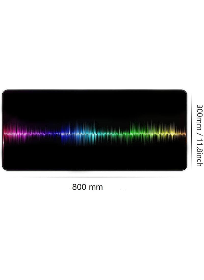 Generic - Colored Beats Gaming Mouse Pad for Keyboard & Mouse (80 X 30 cm ) - Desk Mat Mousepad L Extended Size - Anti Slip Rubber Base - Stitched Edges - Waterproof - Speed Edition - Image 1