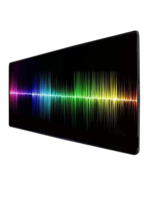 Colored Beats Gaming Mouse Pad for Keyboard & Mouse (80 X 30 cm ) - Desk Mat Mousepad L Extended Size - Anti Slip Rubber Base - Stitched Edges - Waterproof - Speed Edition