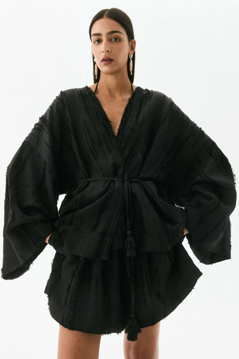 H&M Frayed kaftan jacket