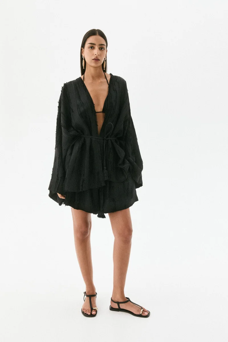H&M Frayed kaftan jacket