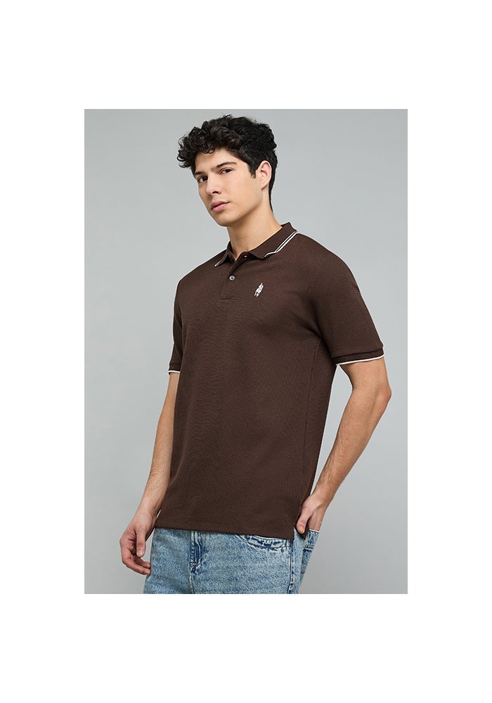R&B Logo Detail Polo T-Shirt with Short Sleeves - Image 2