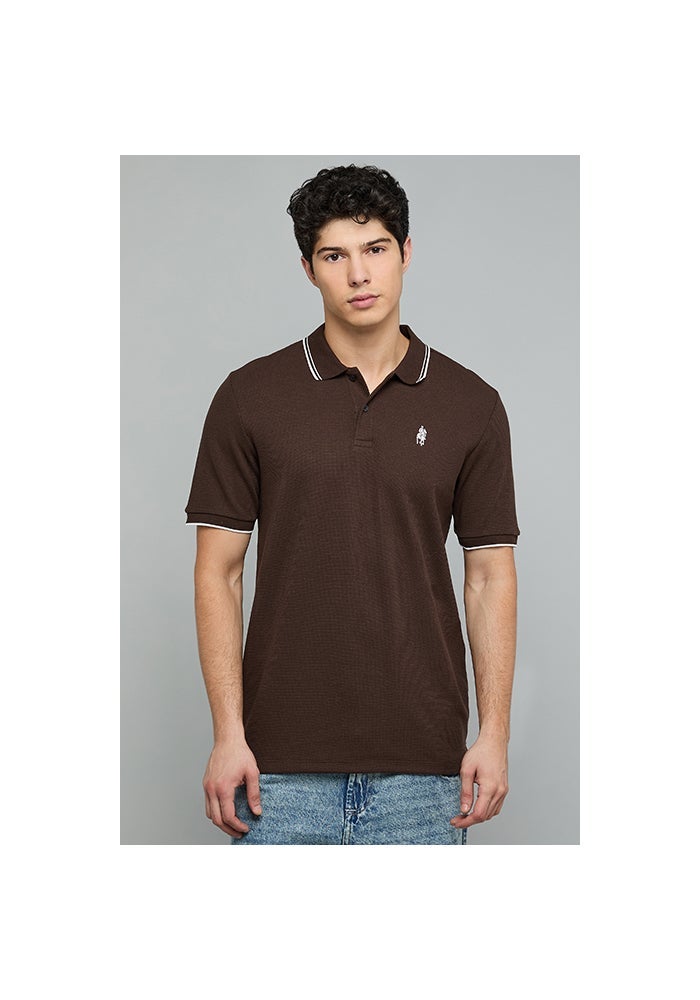 R&B Logo Detail Polo T-Shirt with Short Sleeves - Image 1