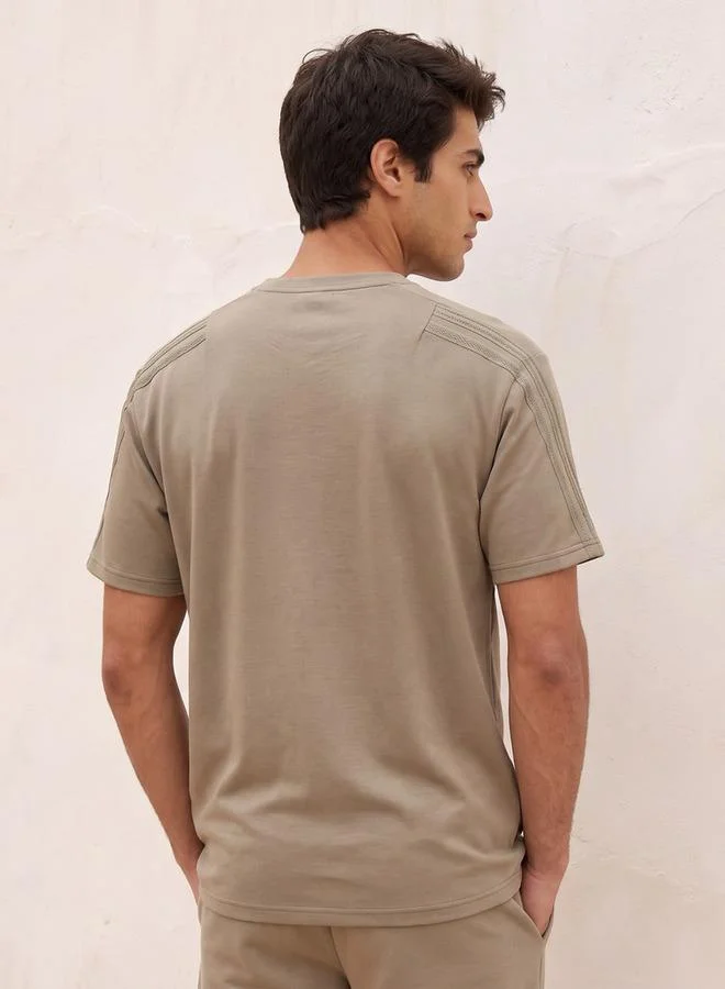 Kappa Beige Kappa Logo Embroidered T-shirt for Men | Best Price UAE