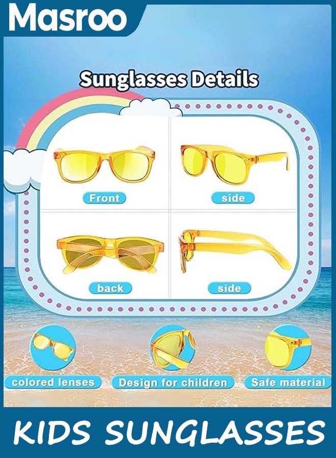 Masroo Kids Sunglasses Bulk Party Favors - 24 Packs Boys Girls Sunglasses for Kids Age 3-8 with UV 400 Protection, Neon Sunglasses for Kids Party - Image 2