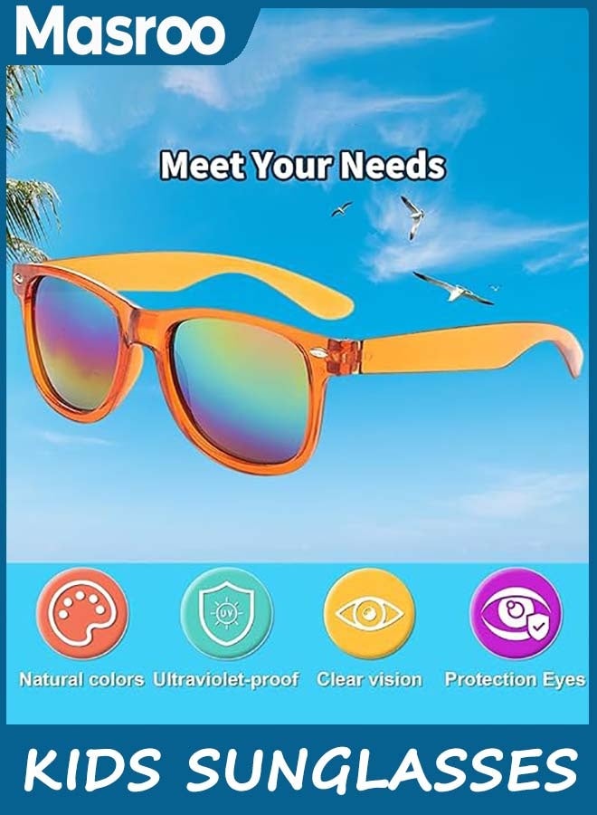 Masroo Kids Sunglasses Bulk Party Favors - 24 Packs Boys Girls Sunglasses for Kids Age 3-8 with UV 400 Protection, Neon Sunglasses for Kids Party - Image 3