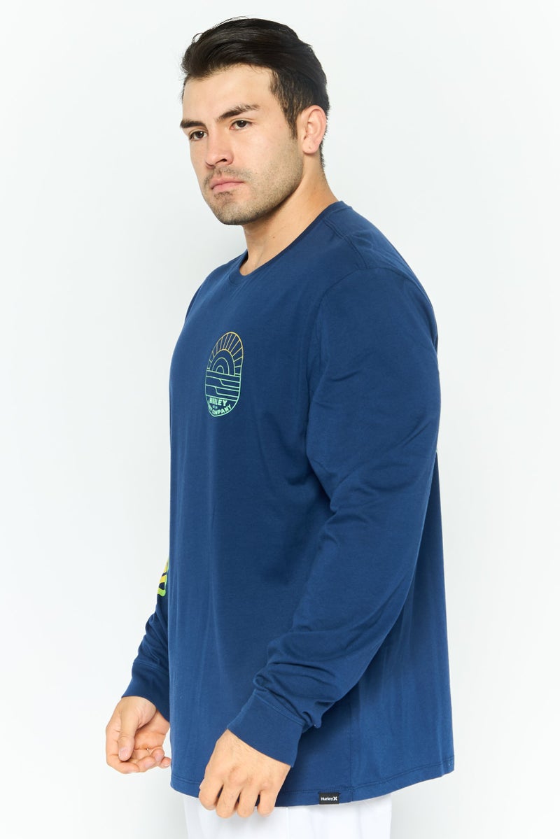 Hurley Men Sportswear Fit Long Sleeve Outdoor Sweatshirt, Navy Blue  - Image 3