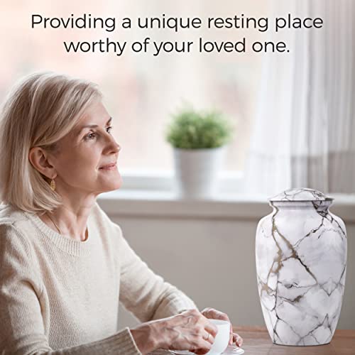 RESTAALL Darby Stone Finish Aluminum Ashes urns for Men. Cremation urns for Adult Male. Funeral urns for Human Ashes Adult Female. - Image 5