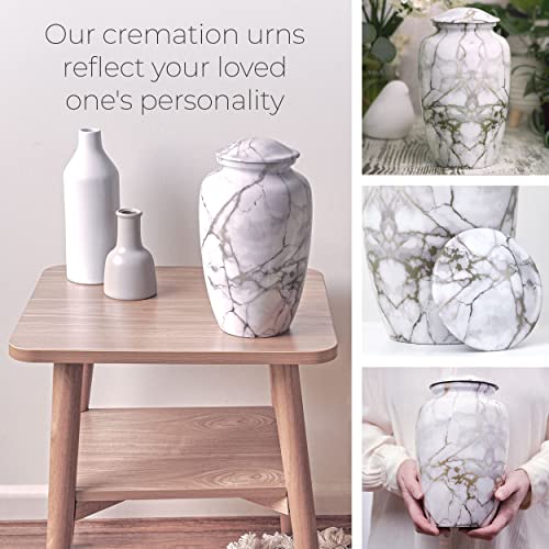 RESTAALL Darby Stone Finish Aluminum Ashes urns for Men. Cremation urns for Adult Male. Funeral urns for Human Ashes Adult Female. - Image 2