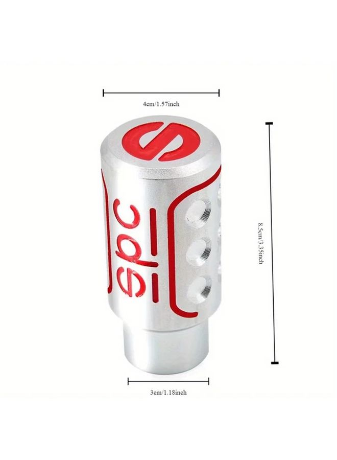 مقبض ذراع ناقل الحركة اليدوي الأوتوماتيكي من سبائك الألومنيوم المخملي، زينة السيارة الفضية - Image 3