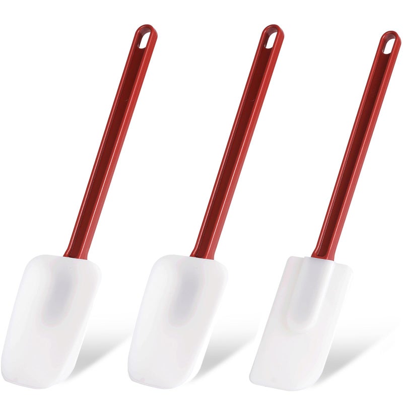 heffiso Silicone Rubber Spatula Set Of 3  High Heat  Commercial (2 Spoonula + 1 Scraper  9.5 Inches) - Image 1