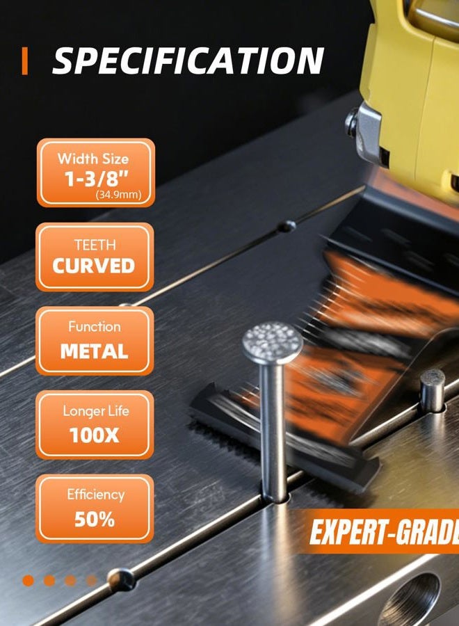 USEWIN Expert Carbide Oscillating Saw Blades, Curved Carbide Edge Multitool Blades, Oscillating Tool Blades for Heavy-Duty Metal, Wood, Rebar and Copper, 3-Pack - Image 5