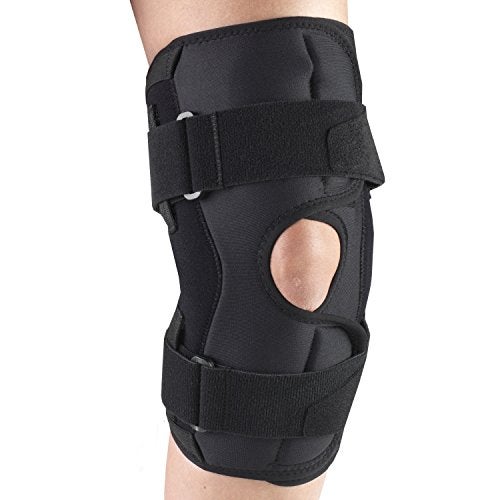 OTC Knee Stabilizer Wrap, Hinged Bars, Orthotex, Black, Small - Image 3
