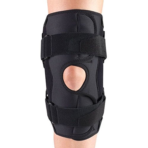 OTC Knee Stabilizer Wrap, Hinged Bars, Orthotex, Black, Small - Image 1